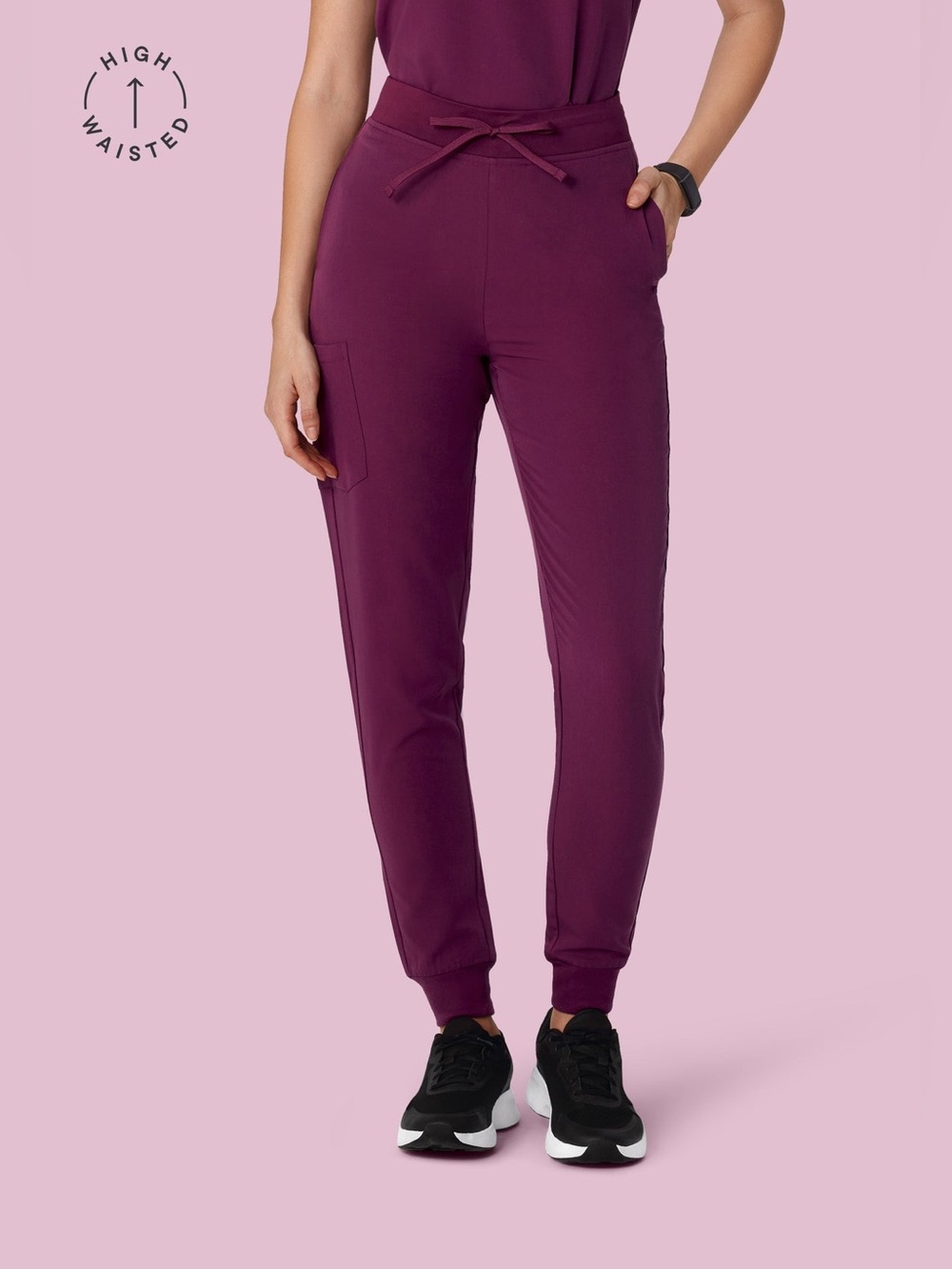 NWT Mandala Merlot Scrub Pocket Joggers Equa Tek XXS Plum Work Care Breathable